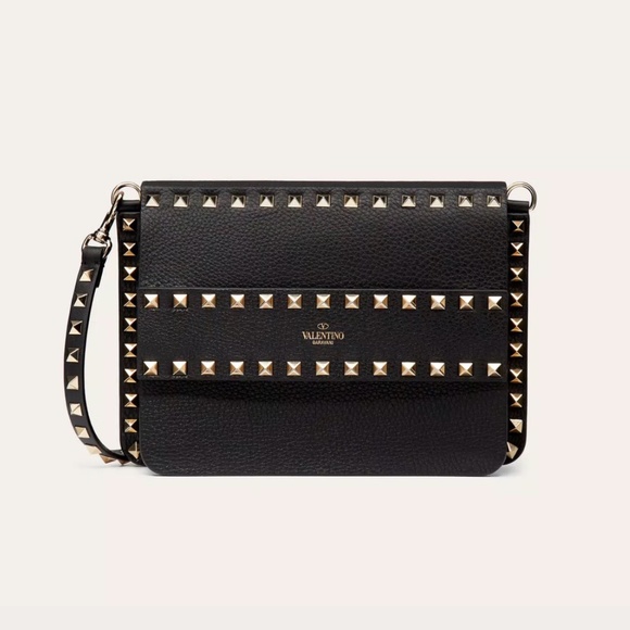NWT $1950 Valentino Small Rockstud Grainy Calfskin Crossbody Bag
